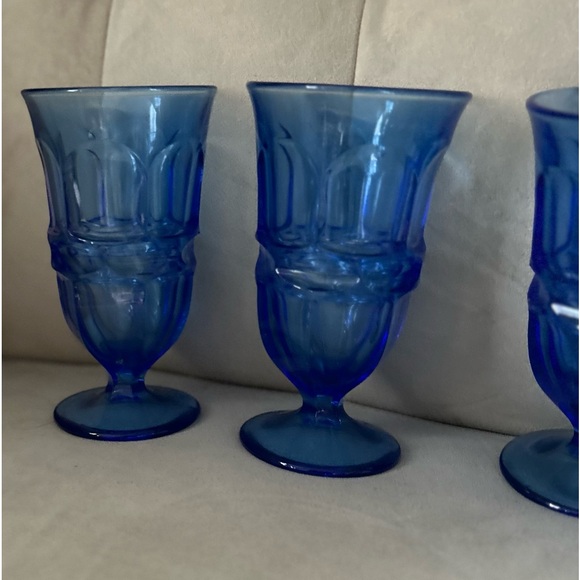 Vintage Fostoria Argus Blue Ice Tea Glasses Set Of 5 Argus Blue (Stem 2770) - Picture 4 of 12